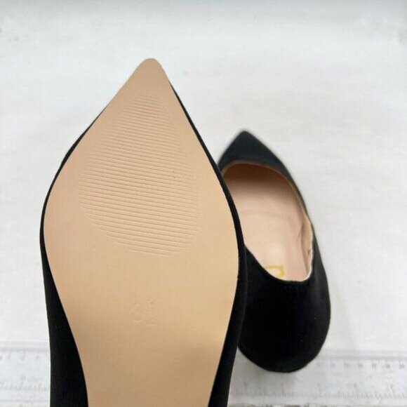 FSJ Women Classic Kitten Heels Pointy Closed Toe Pumps Slip On Office Black - Picture 6 of 8